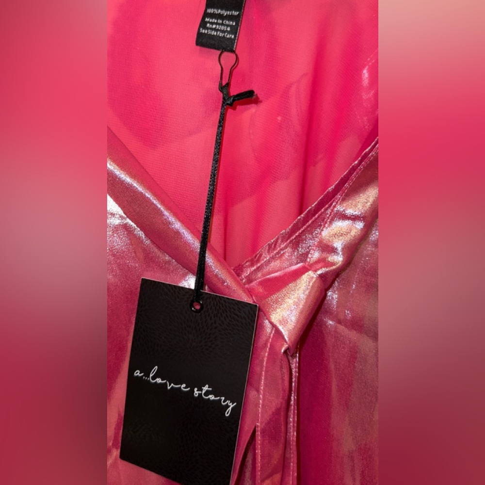 SOLD NWT WOMEN’S BLOUSE METALLIC PINK SLEEVELESS SIZE XL - Picture 8 of 9